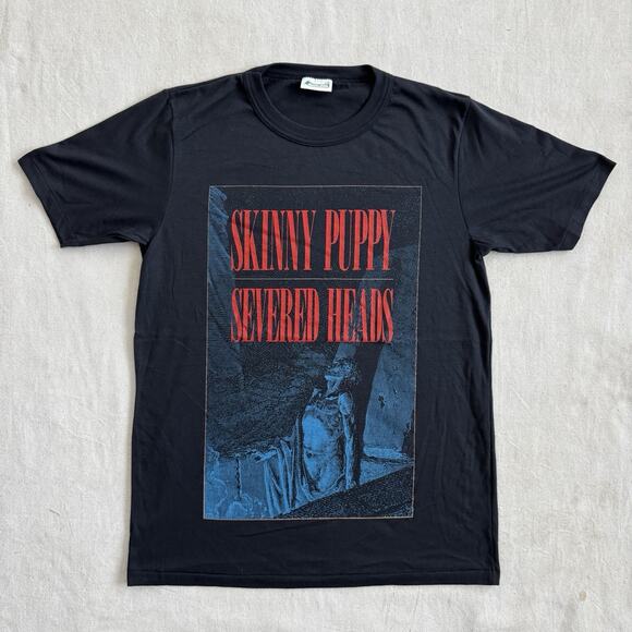 Vintage 1986 Skinny Puppy Severed Heads Dig It Bigot World Tour T-Shirt Large - Picture 1 of 7